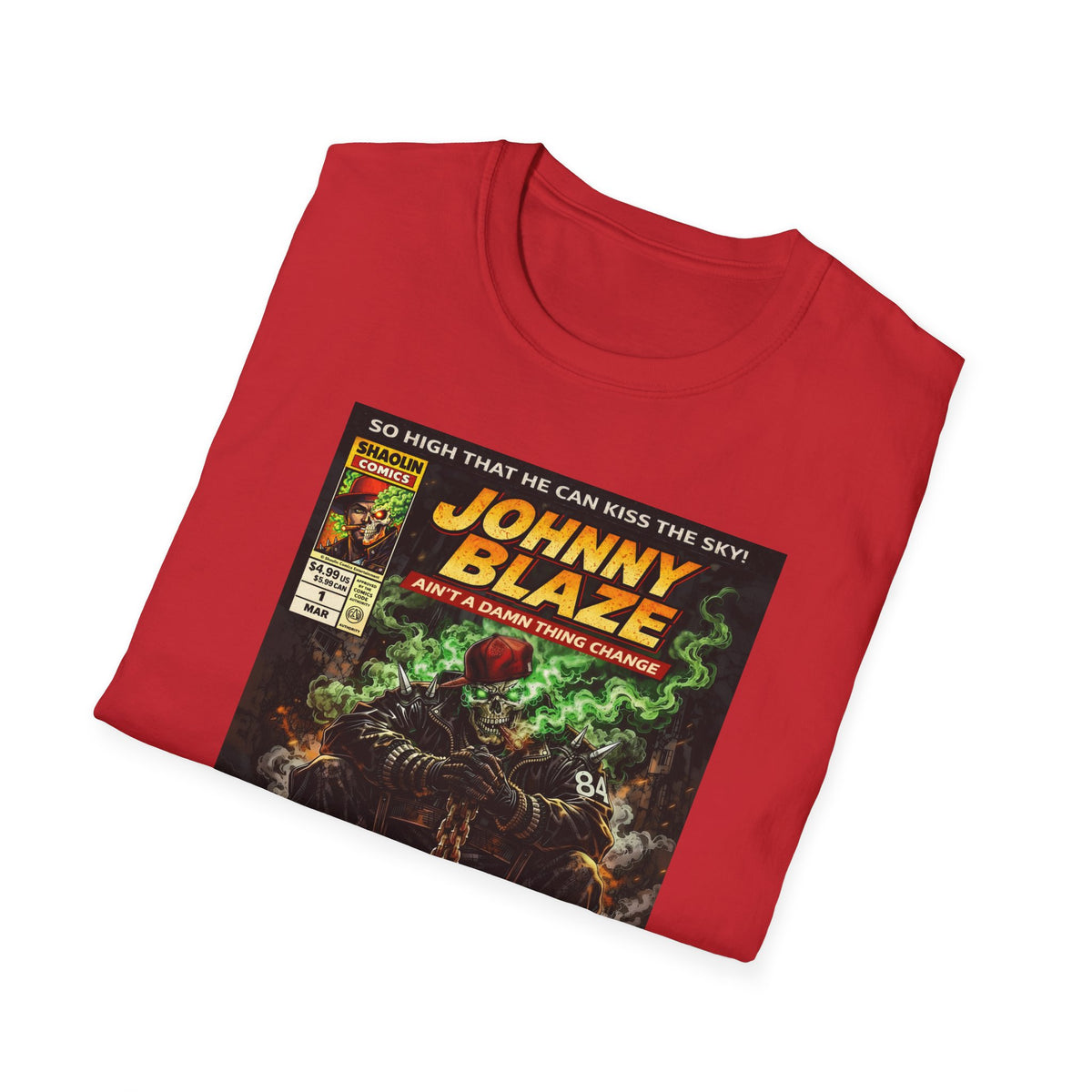 Johnny Blaze Comic Cover T-Shirt | Retro Ghost Rider Parody Artwork