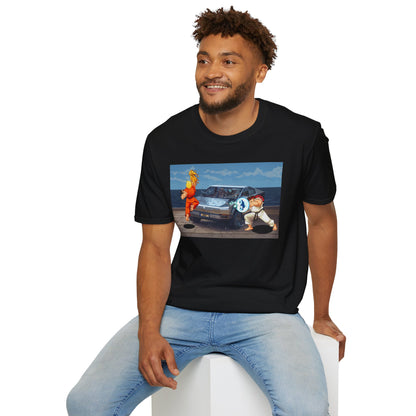 SF2 Bonus Stage Protest Parody Unisex T-Shirt, Casual Gamer Tee, Unique Graphic Tee, Streetwear for Gamers, Protest Stage Style