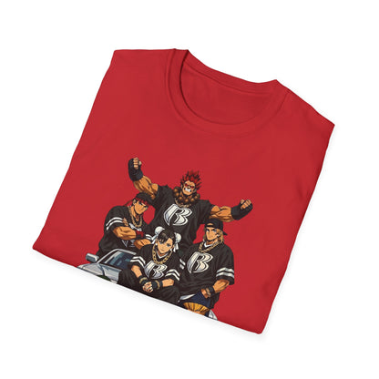Street Fighter/Ruff Ryders Mashup Crew T-Shirt | Group Portrait, Retro Streetwear