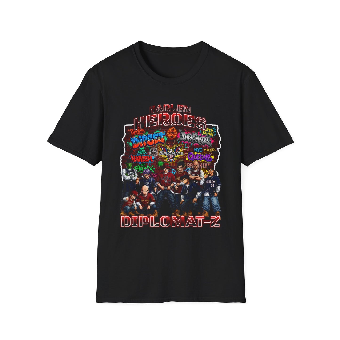 Harlem Heros Diplomat-Z Band Shirt | Graphic T-Shirt, Music/Anime Mashup Artwork, DBZ, Dipset, Hiphop Fan Gift