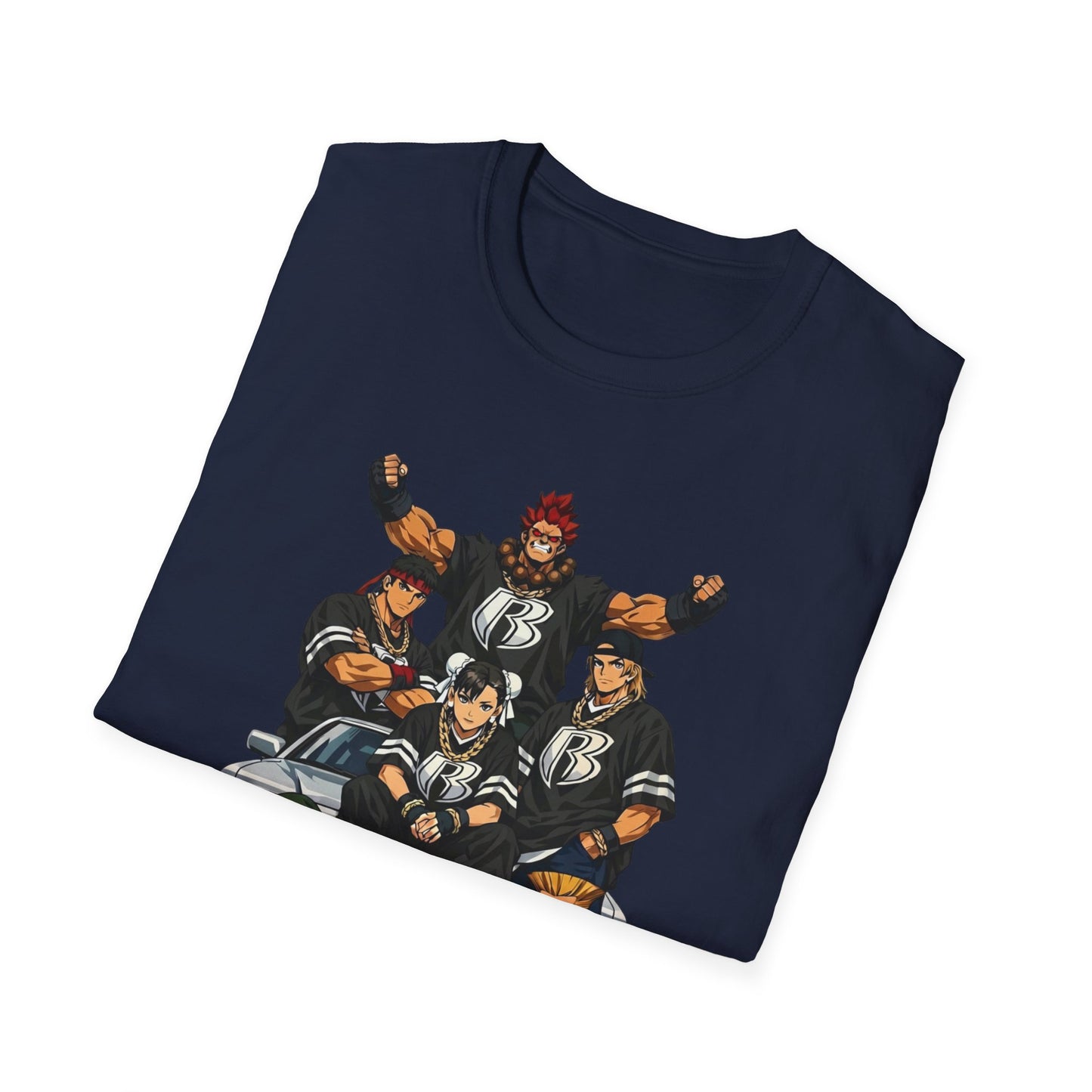 Street Fighter/Ruff Ryders Mashup Crew T-Shirt | Group Portrait, Retro Streetwear