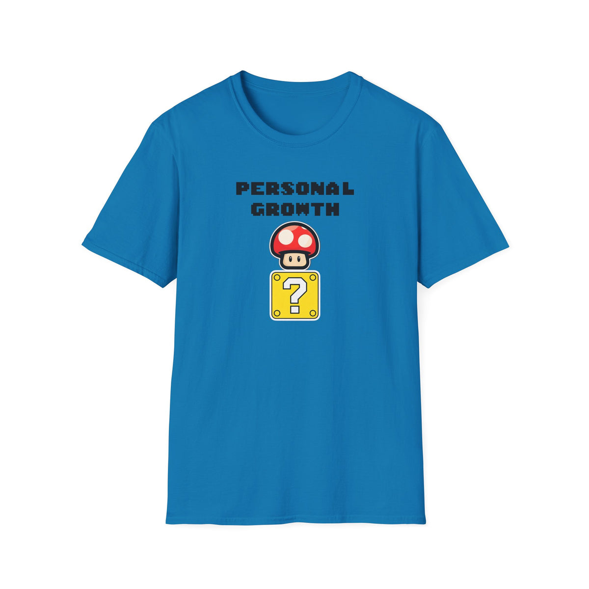 Retro Gaming Mushroom Power-Up Unisex T-Shirt - I Believe In Personal Growth, Video Game Shirt, Gamer Gift, Birthday Tee, Cute Casual Shirt