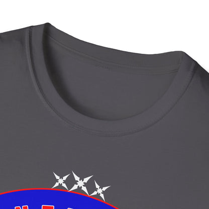 Nerdy Ninjaz T-Shirt, Red White & Blue Variant, Cool Gamer Tee, Gifts for Geeks, Anime Fan, Fun Casual Wear