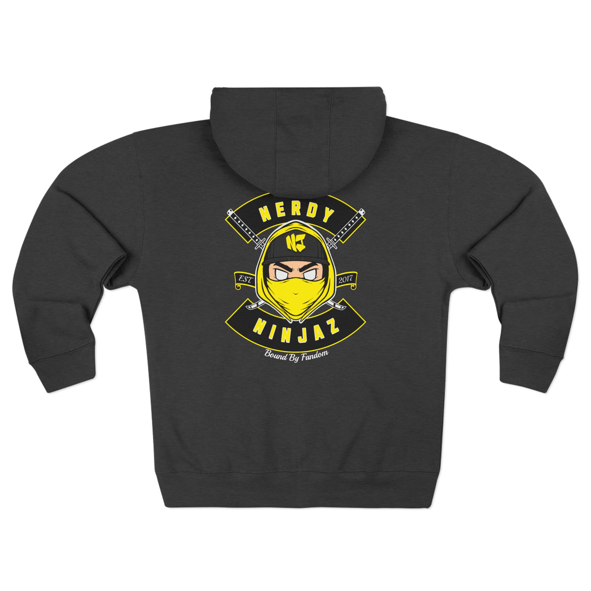 Nerdy Ninjaz Unisex Full Zip Hoodie - Killah Beez Yellow