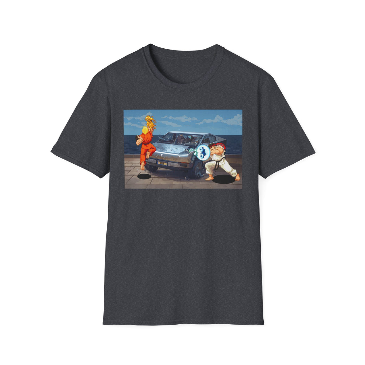 SF2 Bonus Stage Protest Parody Unisex T-Shirt, Casual Gamer Tee, Unique Graphic Tee, Streetwear for Gamers, Protest Stage Style