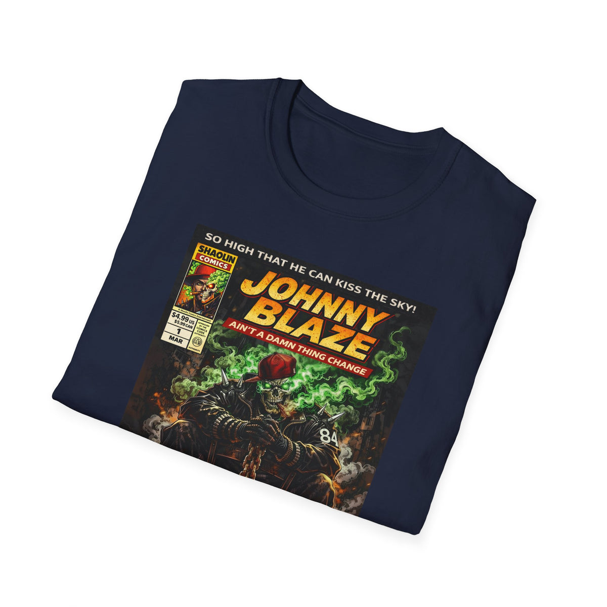 Johnny Blaze Comic Cover T-Shirt | Retro Ghost Rider Parody Artwork