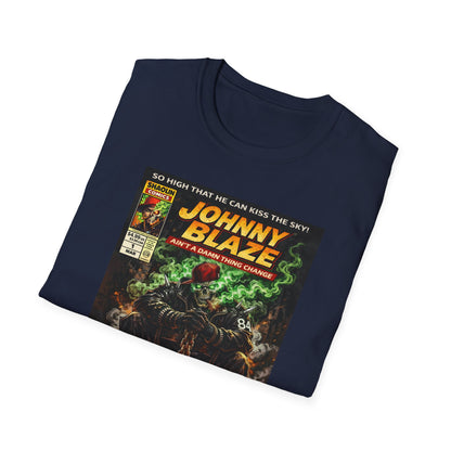Johnny Blaze Comic Cover T-Shirt | Retro Ghost Rider Parody Artwork