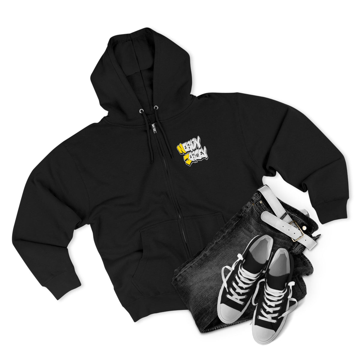 Nerdy Ninjaz Unisex Full Zip Hoodie - Killah Beez Yellow