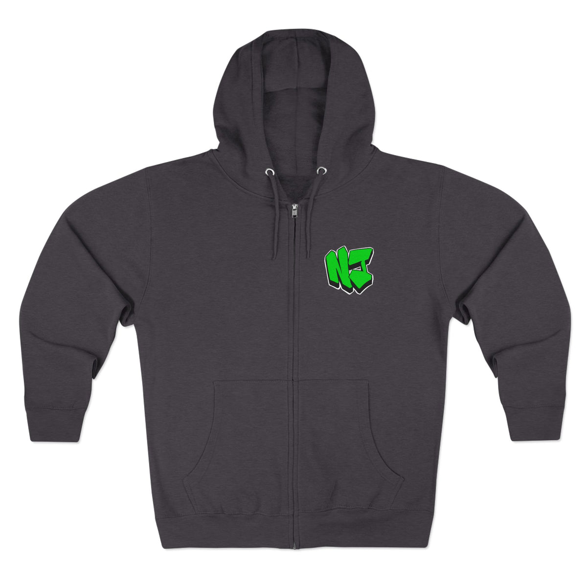 Nerdy Jerzey Logo Unisex Full-Zip Hoodie - Urban Graffiti Style