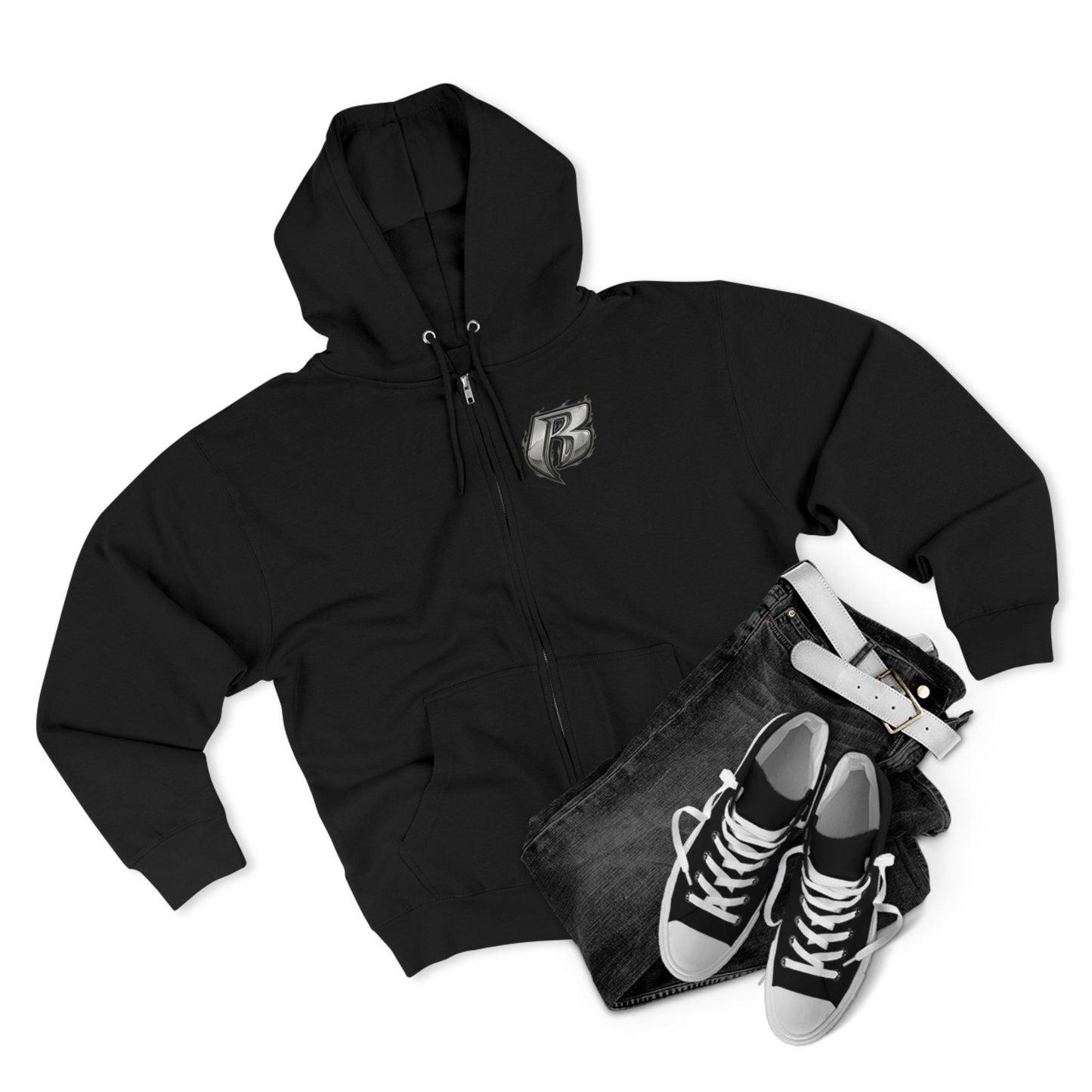 Street Fighter x Ruff Ryders Crew Full-Zip Hoodie | Retro Streetwear Group Portrait