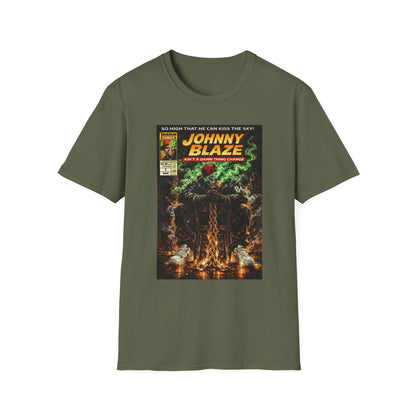 Johnny Blaze Comic Cover T-Shirt | Retro Ghost Rider Parody Artwork