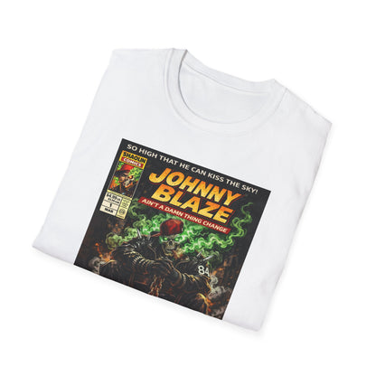 Johnny Blaze Comic Cover T-Shirt | Retro Ghost Rider Parody Artwork