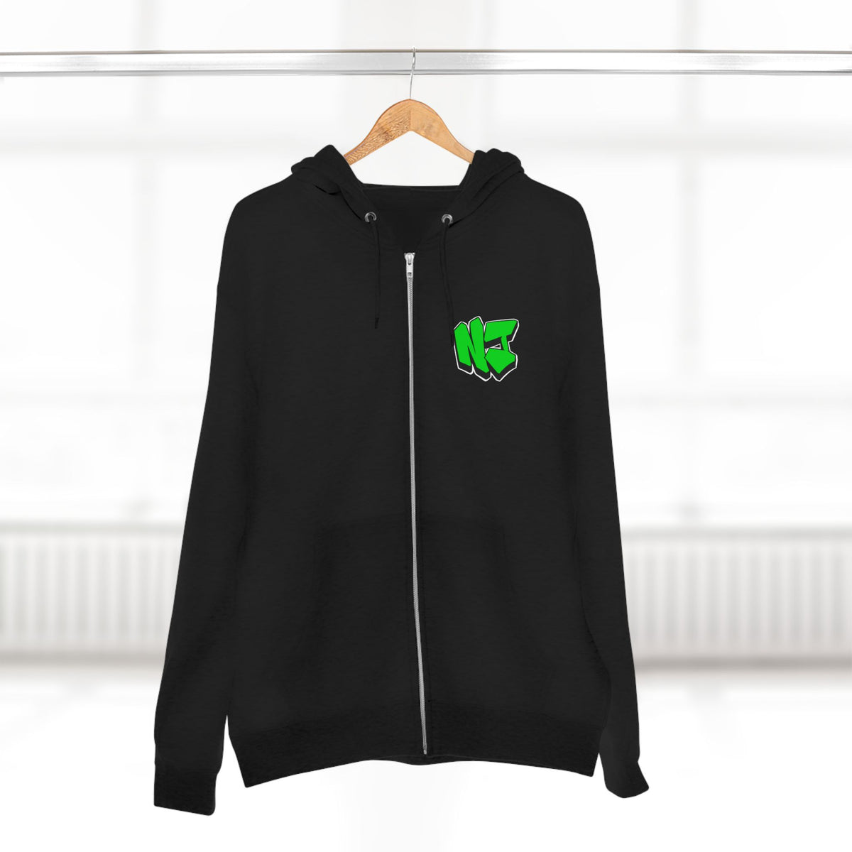 Nerdy Jerzey Logo Unisex Full-Zip Hoodie - Urban Graffiti Style