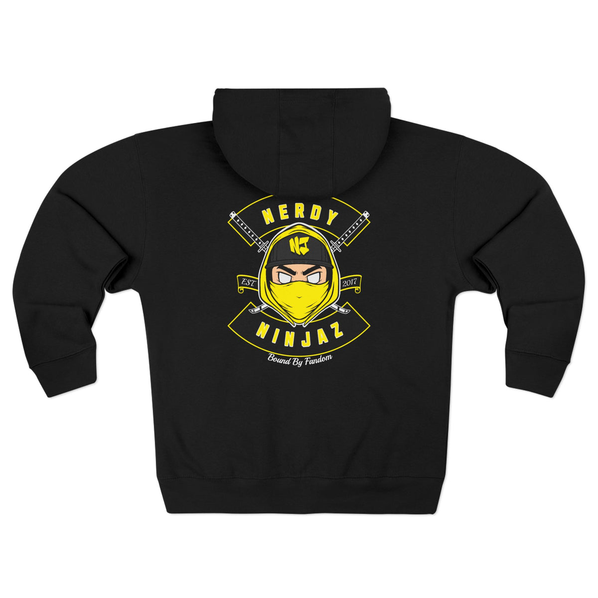 Nerdy Ninjaz Unisex Full Zip Hoodie - Killah Beez Yellow