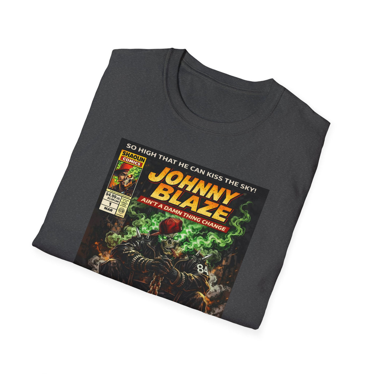 Johnny Blaze Comic Cover T-Shirt | Retro Ghost Rider Parody Artwork