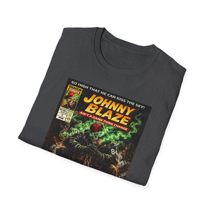 Johnny Blaze Comic Cover T-Shirt | Retro Ghost Rider Parody Artwork
