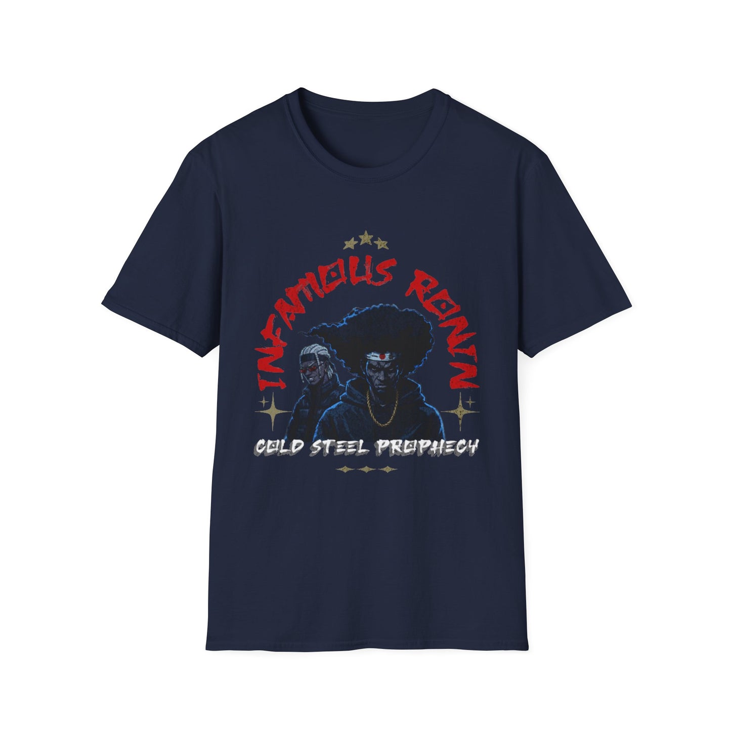 Infamous Ronin: Cold Steel Prophecy Faux Album T-Shirt | Afro Samurai Hip-Hop Tee, Anime Fan Gift