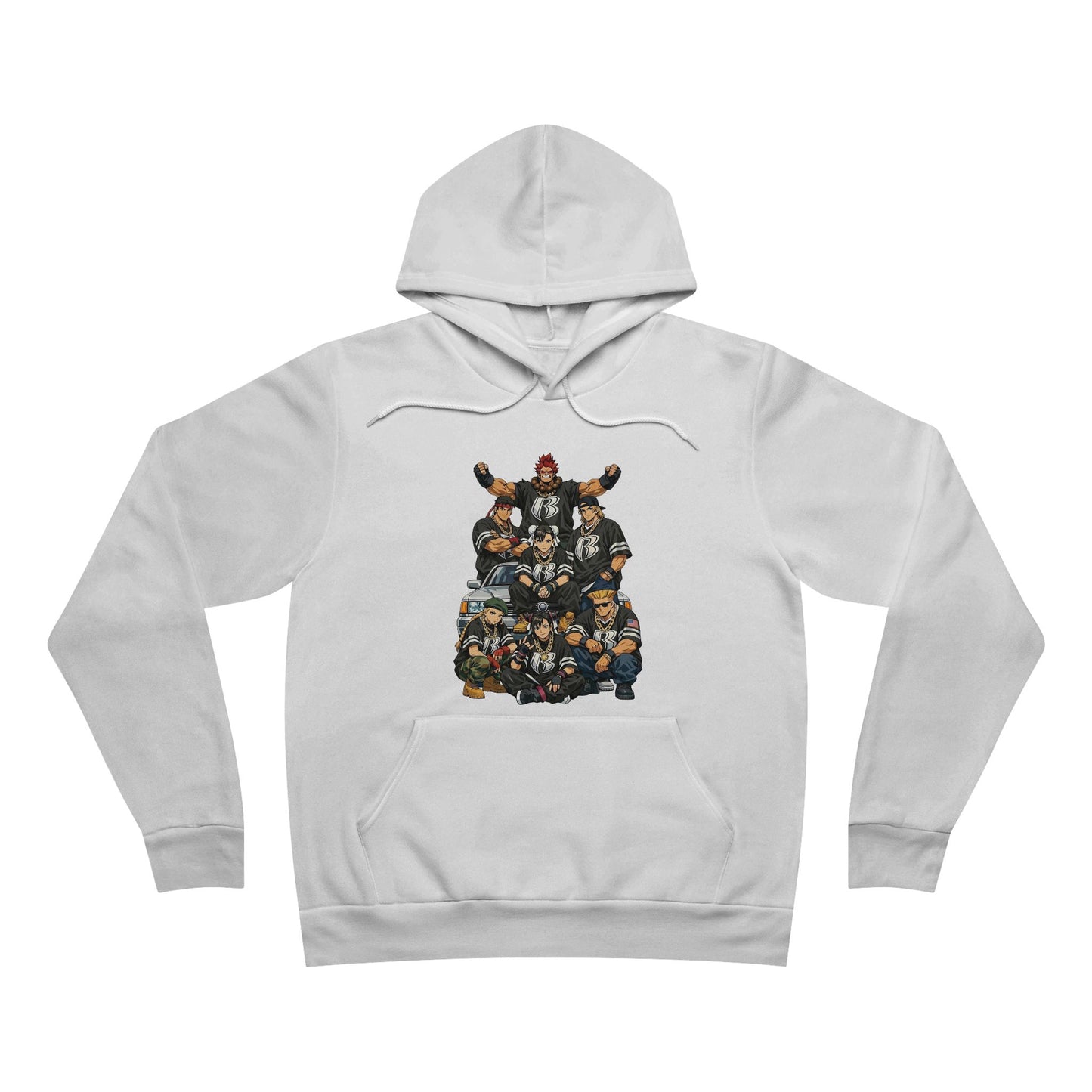 Street Fighter x Ruff Ryders Crew Pullover Hoodie | Retro Streetwear Group Portrait
