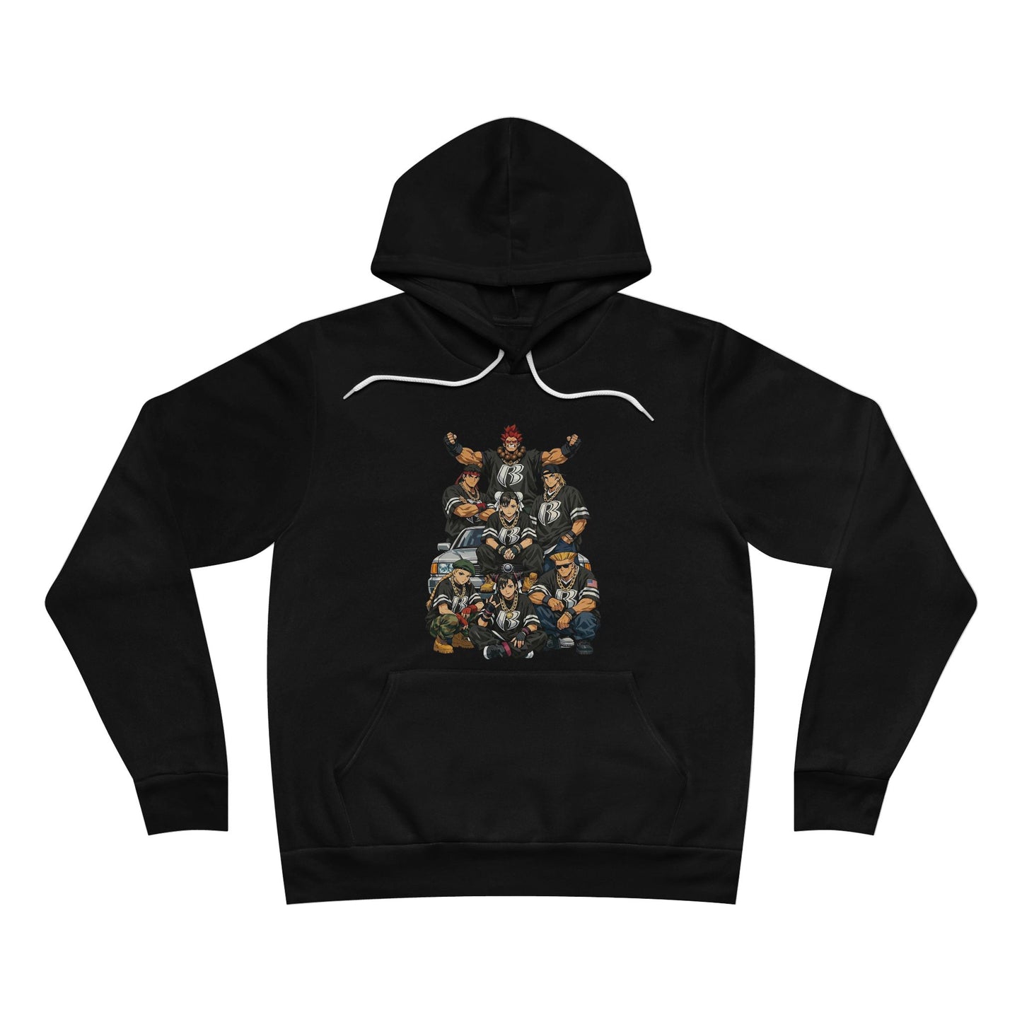 Street Fighter x Ruff Ryders Crew Pullover Hoodie | Retro Streetwear Group Portrait