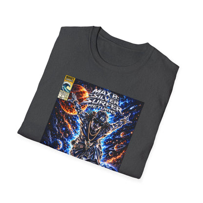 Riding the Cosmic Wave Hip-Hop Comic Mashup T-Shirt | Max B Silver Surfer Parody