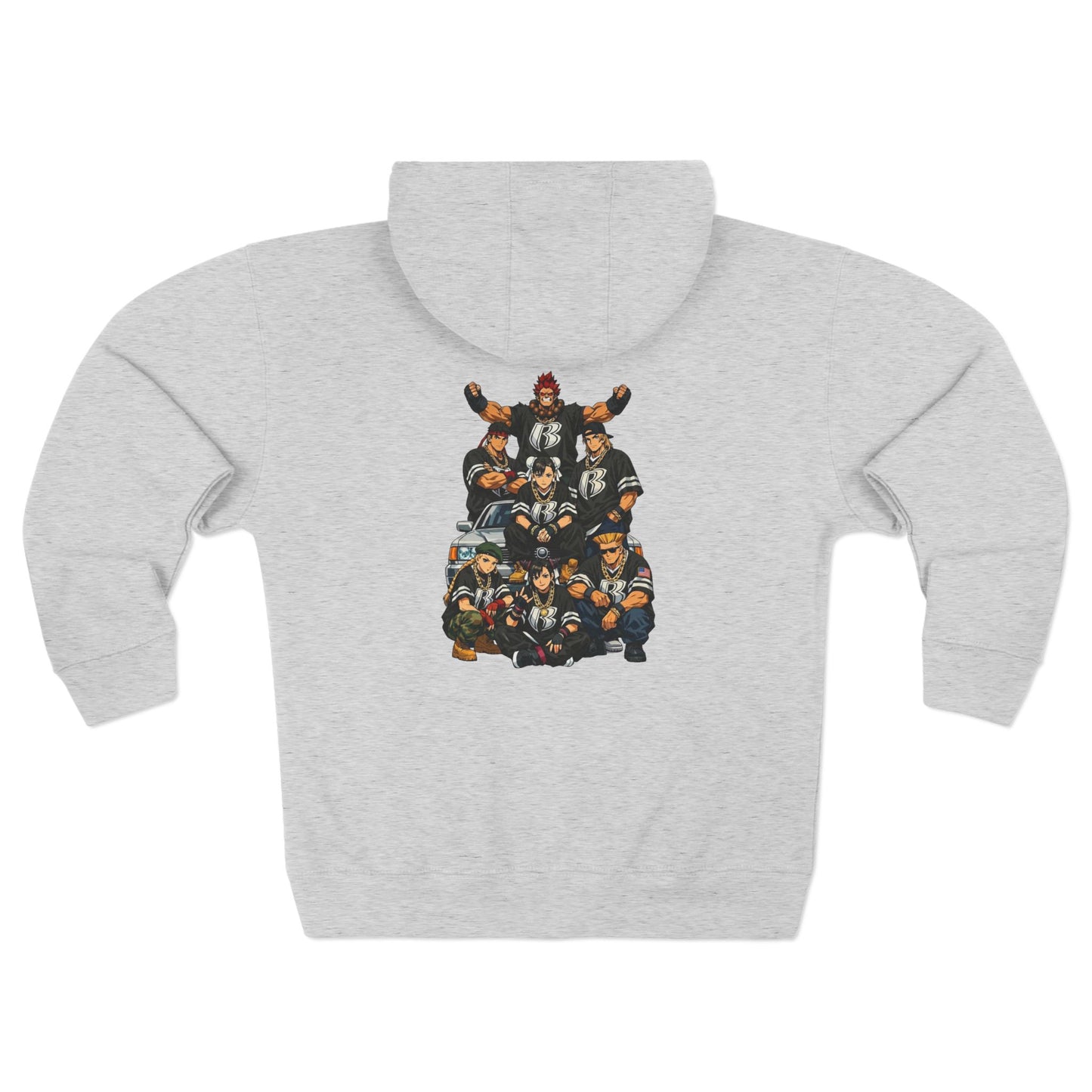 Street Fighter x Ruff Ryders Crew Full-Zip Hoodie | Retro Streetwear Group Portrait