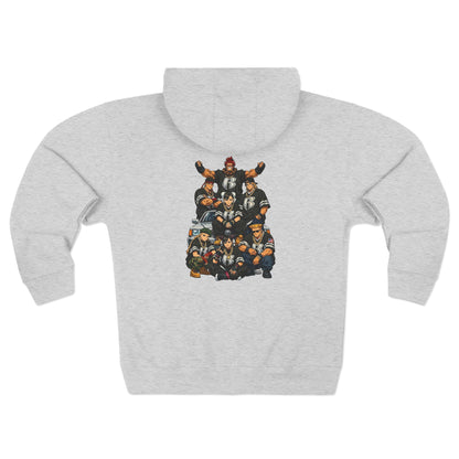 Street Fighter x Ruff Ryders Crew Full-Zip Hoodie | Retro Streetwear Group Portrait