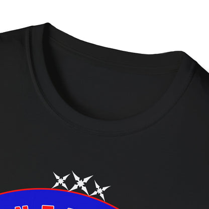 Nerdy Ninjaz T-Shirt, Red White & Blue Variant, Cool Gamer Tee, Gifts for Geeks, Anime Fan, Fun Casual Wear