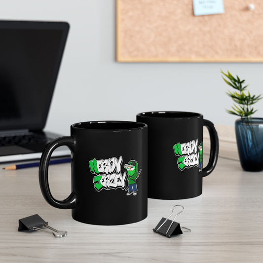 Nerdy Jerzey Black Mug - Fun Drinking Cup for Gamers and Comic Fans, 11oz or 15oz