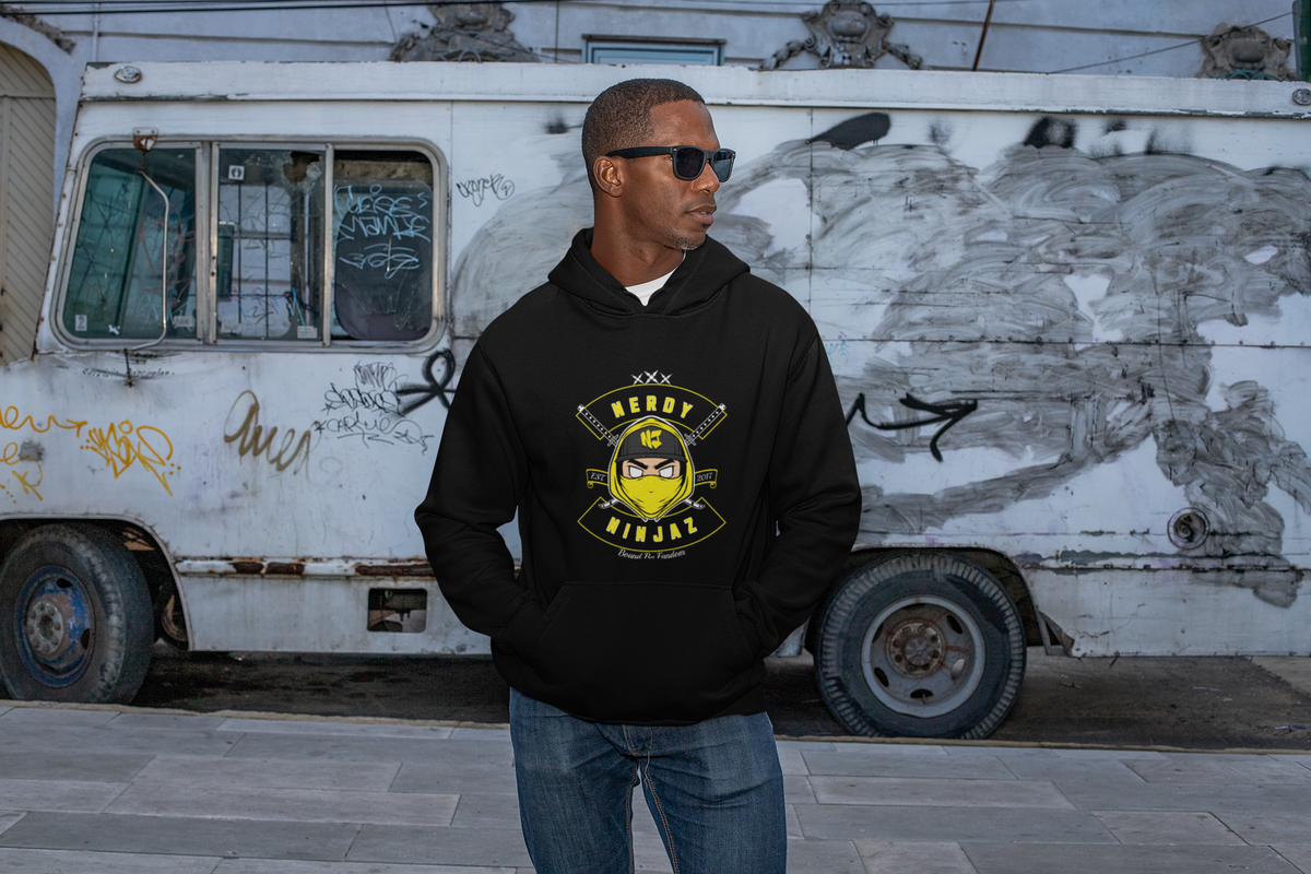 Nerdy Ninjaz Pullover Hoodie - Killah Beez Yellow