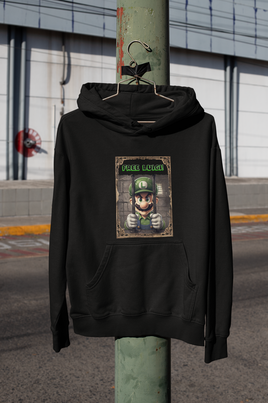 Imprisoned Brother Poster Hoodie - Retro Video Game Sweatshirt, Gamer Gift for Protesters, Political Statement, Unisex Pullover Hoodie, Activist Apparel
