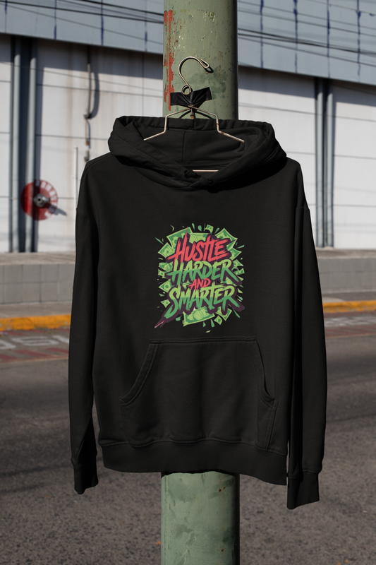 Hustle Harder And Smarter Hoodie - Motivational Pullover for Entrepreneurs, Gift for Students, Cozy Sweatshirt for Workouts, Perfect for,