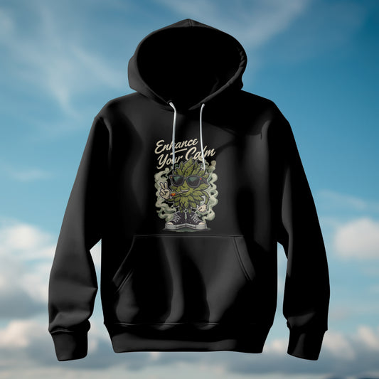 Enhance Your Calm Stoner Hoodie, Cool Graphic Pullover for Relaxing, Unisex Fashion Statement, Gift for Friends, Casual Wear