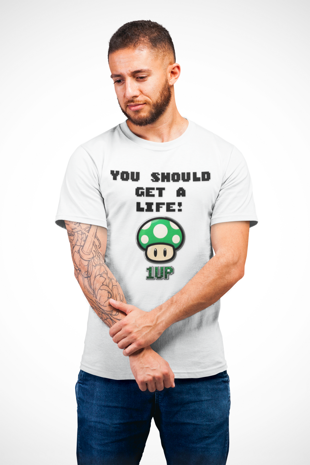Playful Gaming T-Shirt: 'You Should Get A Life' Unisex Tee, Gift for Gamers, Retro Video Game Shirt, Get A Life Meme, Gamer Tee