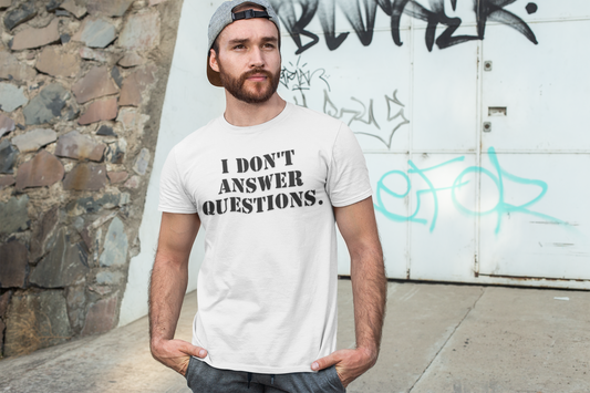 5th Amendment "I Don't Answer Questions." Unisex Softstyle T-Shirt, Know Your Rights Tee, Statement Top, Activist Apparel, Unisex Gift