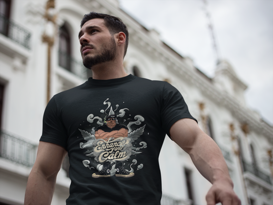 Enhance Your Calm Demolition Man/John Spartan Graphic Tee, Stoner Shirt, Chill Vibes, Relaxed Style, Everyday Casual Wear, Unisex Softstyle