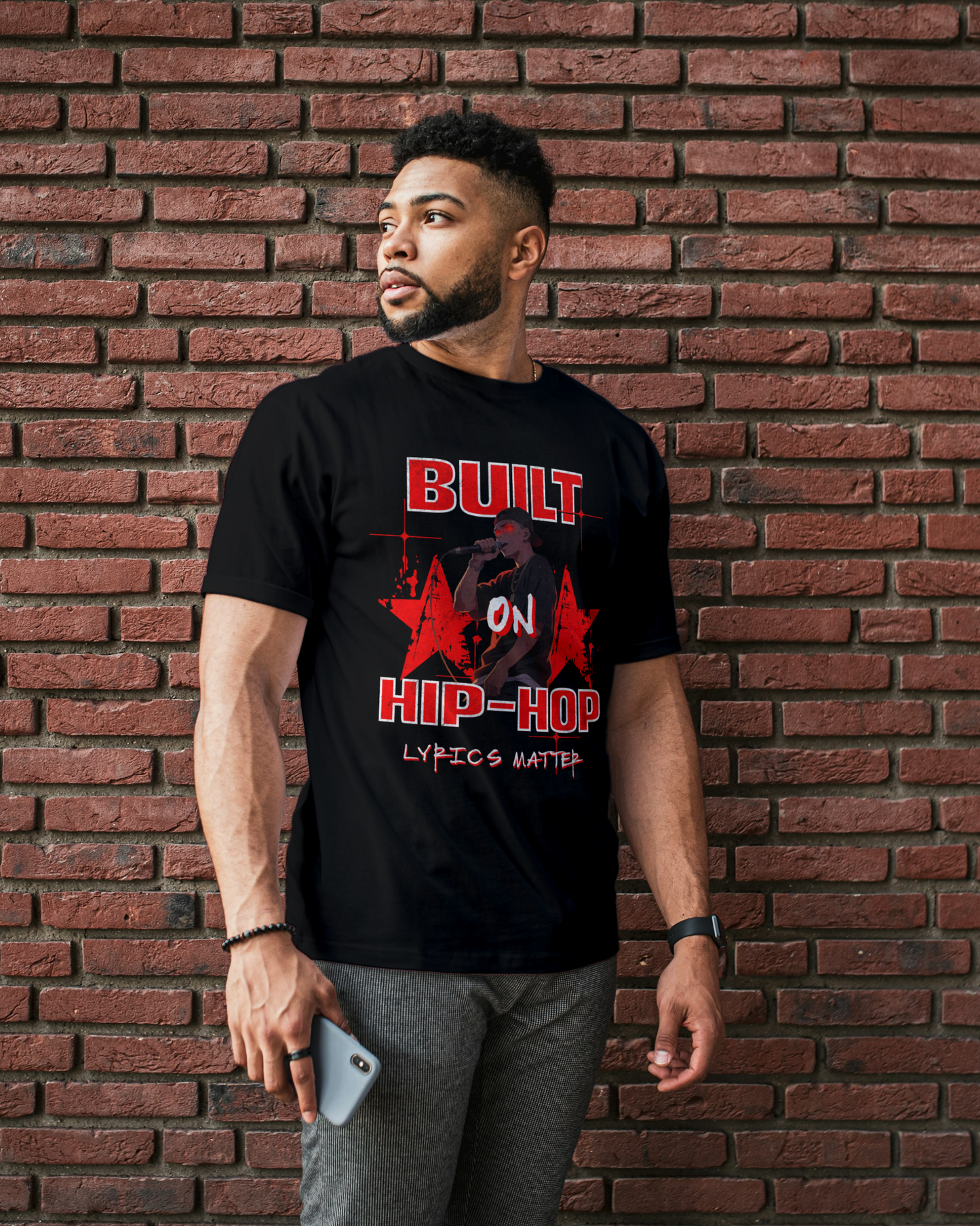 Built On Hip-Hop Lyrics Matter Hip Hop Tee | Rap Music Graphic T-Shirt