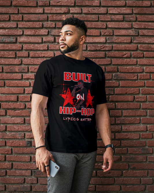 Built On Hip-Hop Lyrics Matter Hip Hop Tee | Rap Music Graphic T-Shirt
