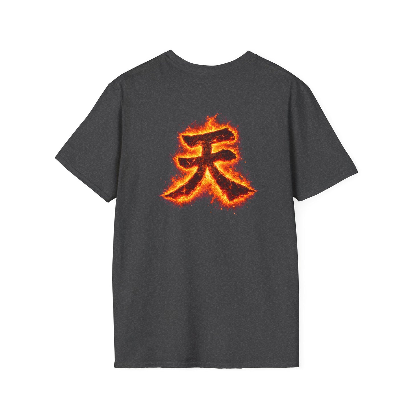 Akuma 'Raging Demon' Tee — Fiery Kanji Back Print, Street Fighter Parody