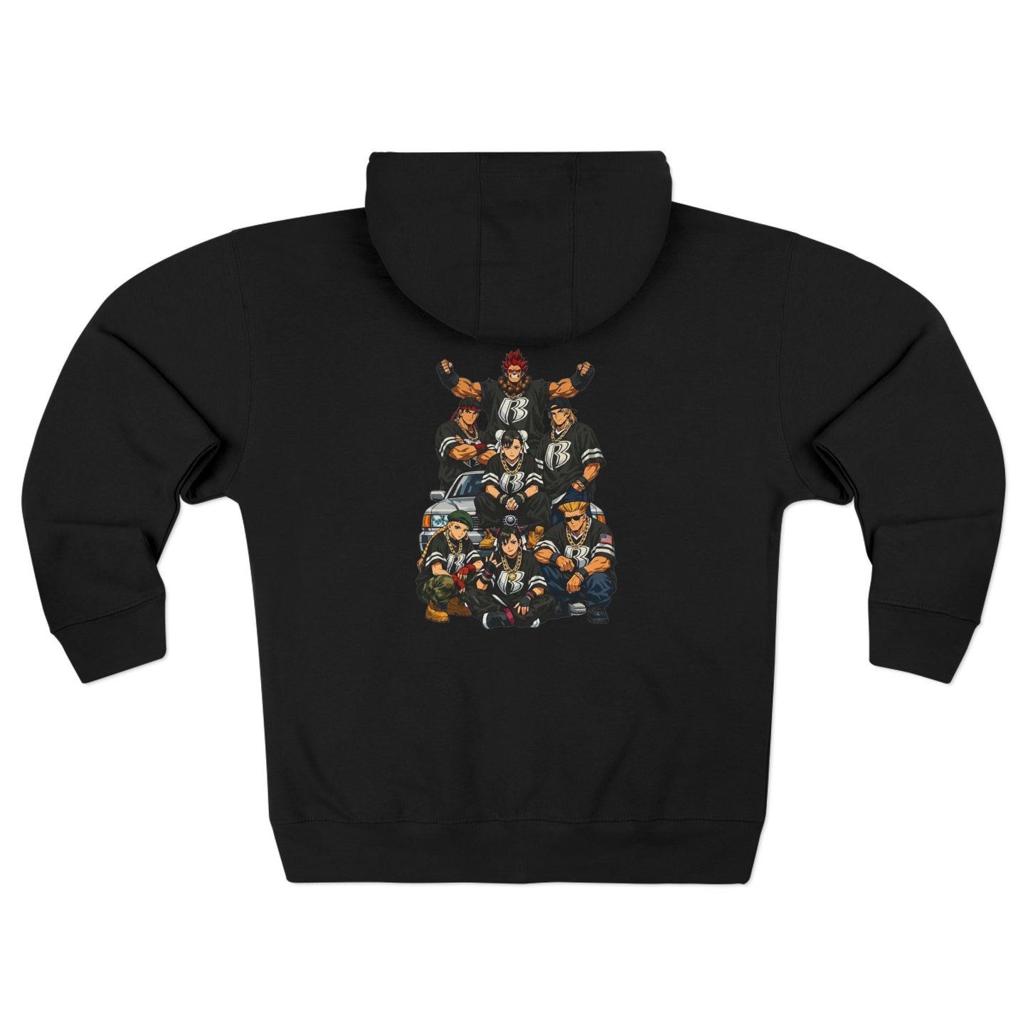 Street Fighter x Ruff Ryders Crew Full-Zip Hoodie | Retro Streetwear Group Portrait