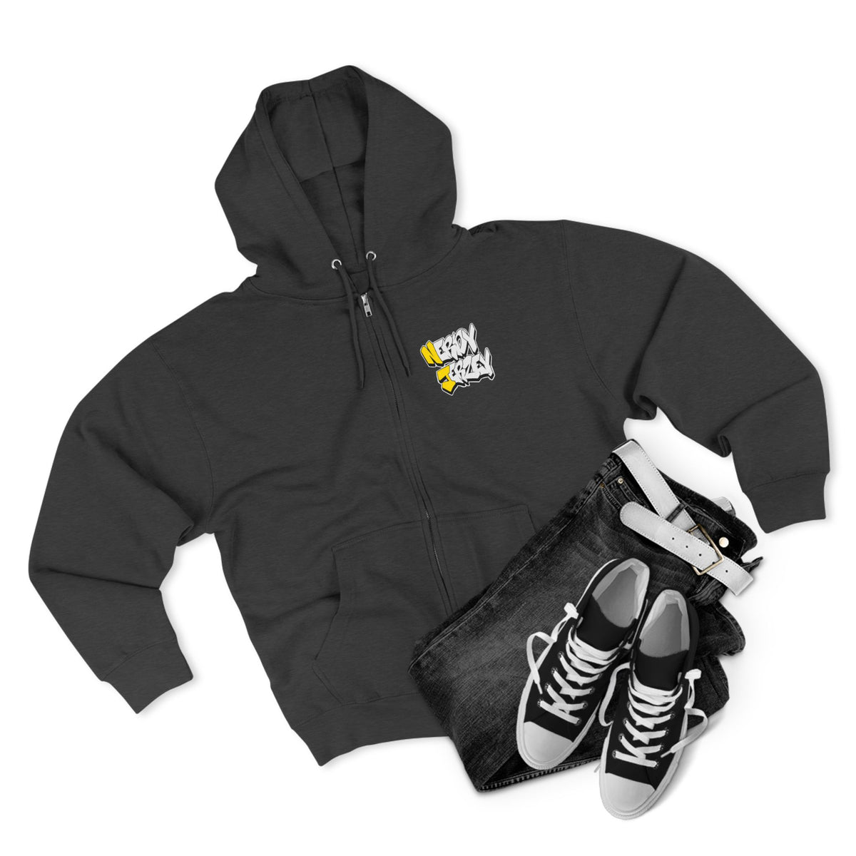 Nerdy Ninjaz Unisex Full Zip Hoodie - Killah Beez Yellow