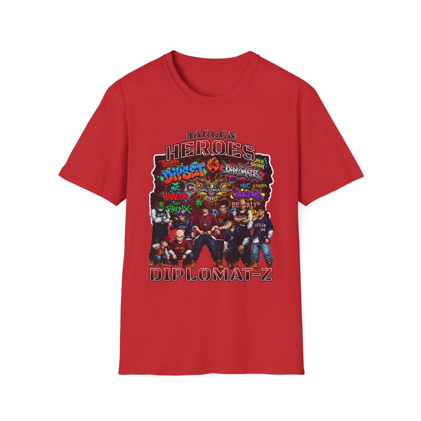 Harlem Heros Diplomat-Z Band Shirt | Graphic T-Shirt, Music/Anime Mashup Artwork, DBZ, Dipset, Hiphop Fan Gift