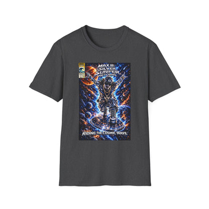 Riding the Cosmic Wave Hip-Hop Comic Mashup T-Shirt | Max B Silver Surfer Parody