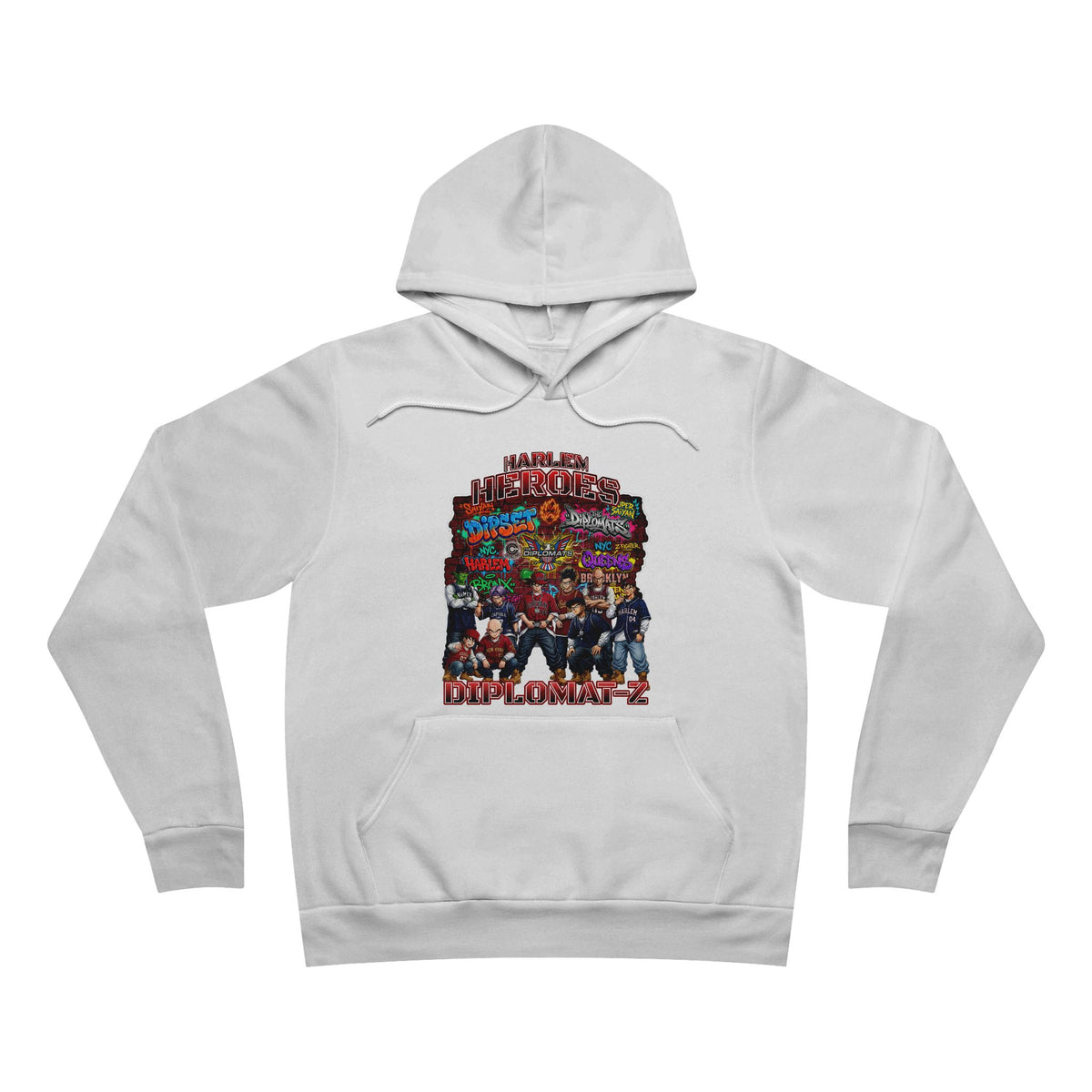 Harlem Heros Diplomat-Z Band Pullover Hoodie | Graphic Hoodie, Music/Anime Mashup Artwork, DBZ, Dipset, Hiphop Fan Gift