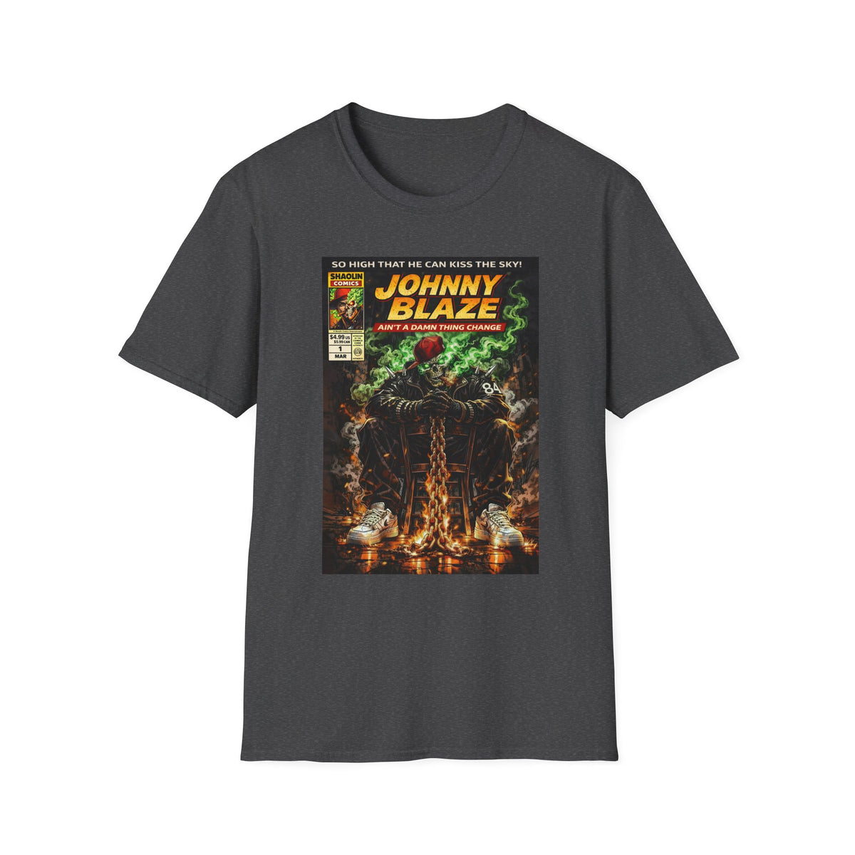 Johnny Blaze Comic Cover T-Shirt | Retro Ghost Rider Parody Artwork