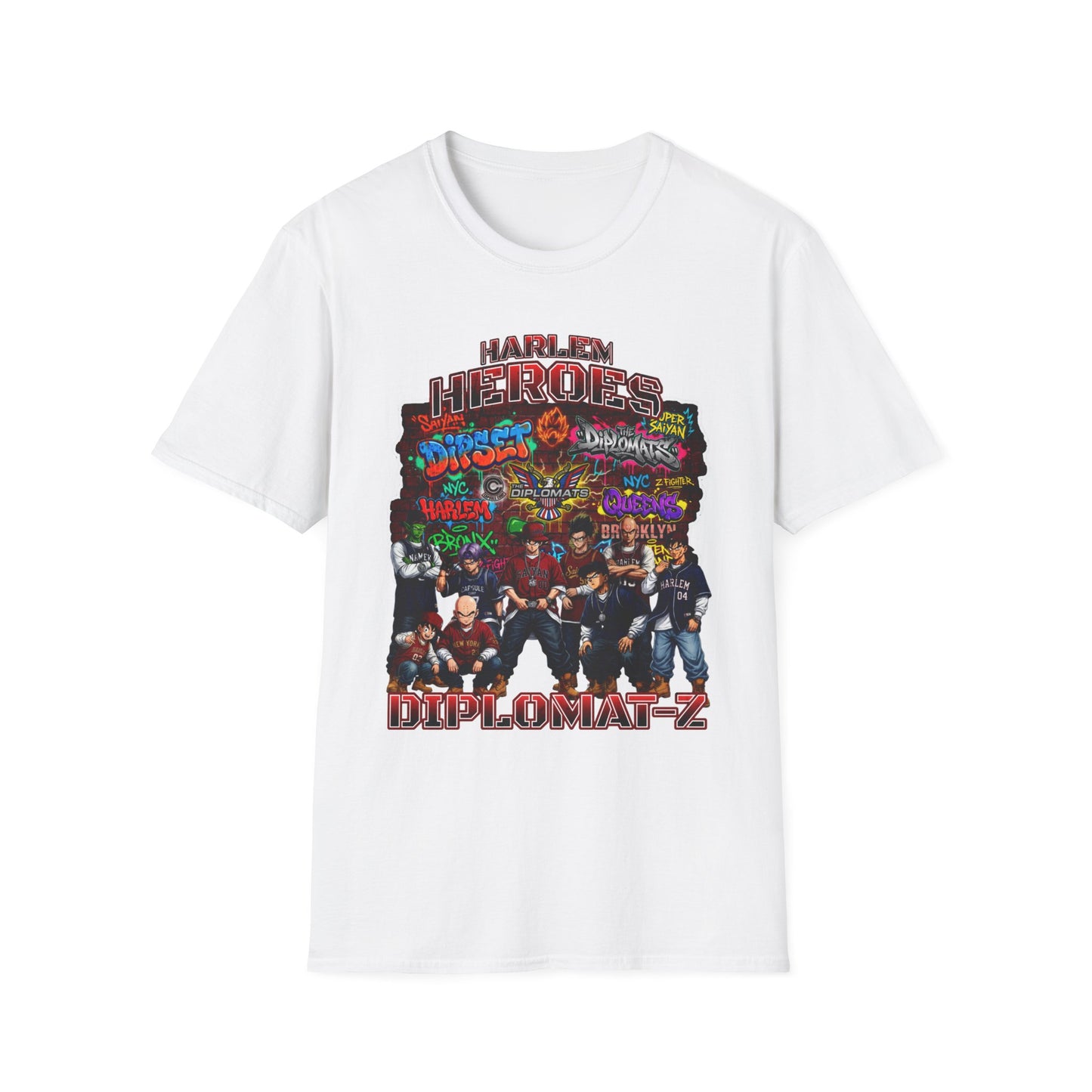 Harlem Heros Diplomat-Z Band Shirt | Graphic T-Shirt, Music/Anime Mashup Artwork, DBZ, Dipset, Hiphop Fan Gift