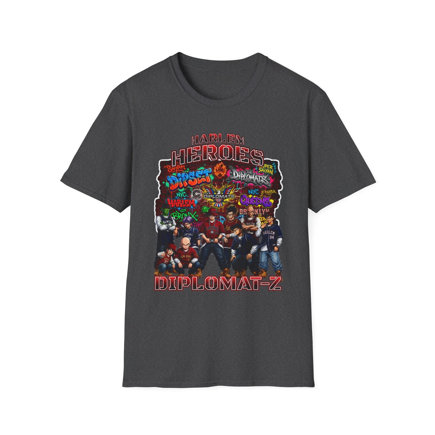 Harlem Heros Diplomat-Z Band Shirt | Graphic T-Shirt, Music/Anime Mashup Artwork, DBZ, Dipset, Hiphop Fan Gift