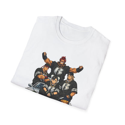Street Fighter/Ruff Ryders Mashup Crew T-Shirt | Group Portrait, Retro Streetwear