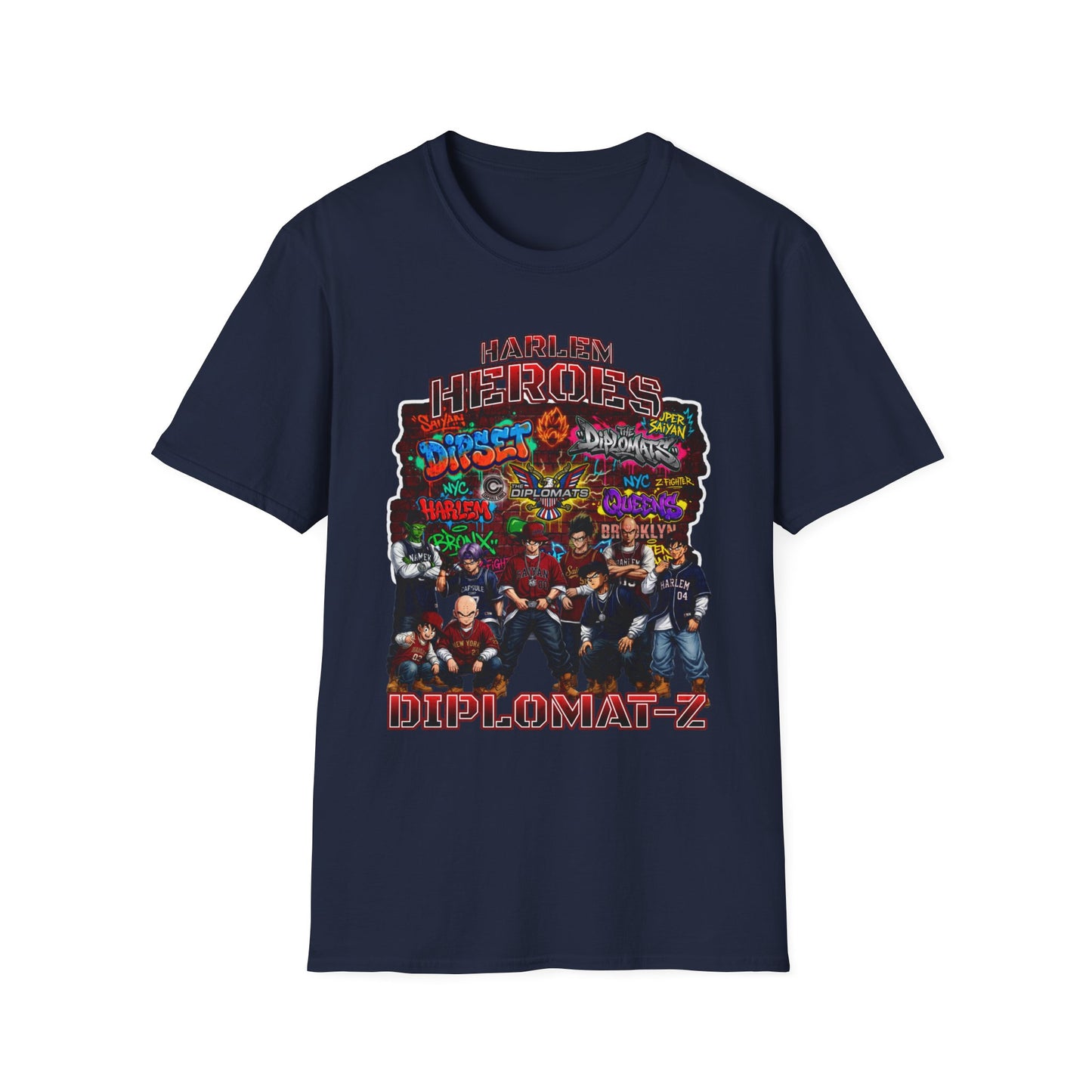 Harlem Heros Diplomat-Z Band Shirt | Graphic T-Shirt, Music/Anime Mashup Artwork, DBZ, Dipset, Hiphop Fan Gift