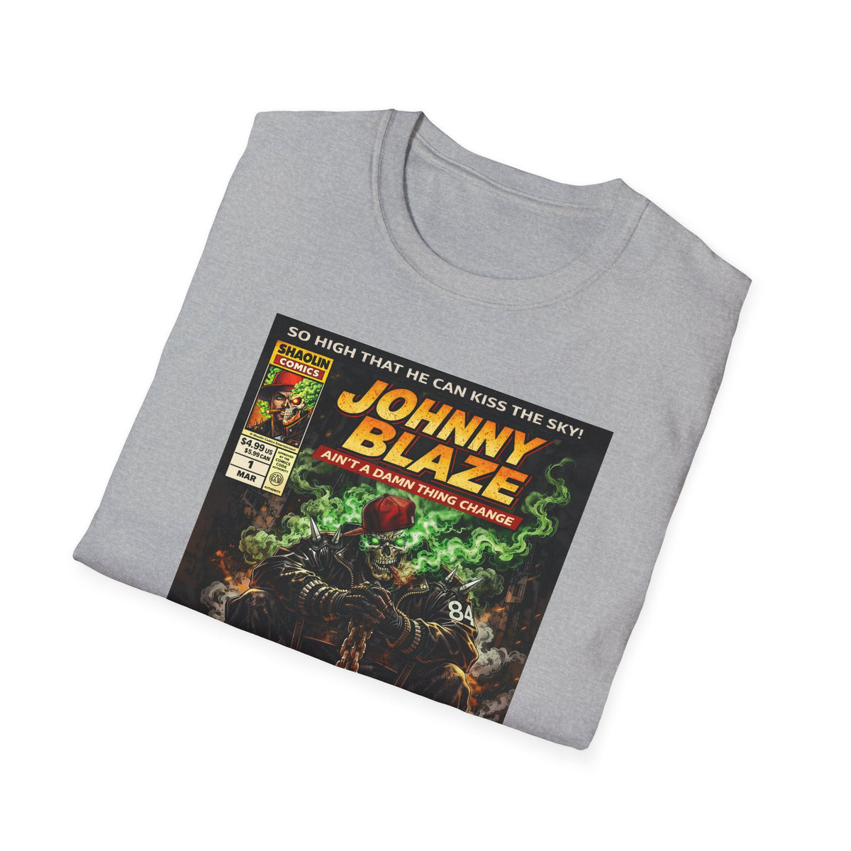 Johnny Blaze Comic Cover T-Shirt | Retro Ghost Rider Parody Artwork