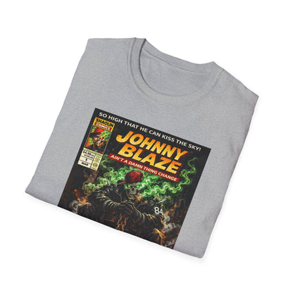 Johnny Blaze Comic Cover T-Shirt | Retro Ghost Rider Parody Artwork
